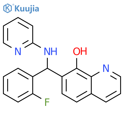 7-[(2-FLUOROPHENYL)(PYRIDIN-2-YLAMINO)METHYL]QUINOLIN-8-OL structure