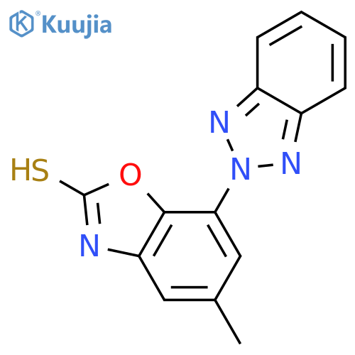 7-(2H-1,2,3-benzotriazol-2-yl)-5-methyl-1,3-benzoxazole-2-thiol structure