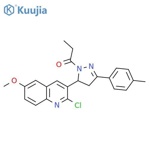 1-5-(2-chloro-6-methoxyquinolin-3-yl)-3-(4-methylphenyl)-4,5-dihydro-1H-pyrazol-1-ylpropan-1-one structure