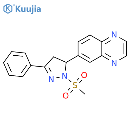 6-(1-methanesulfonyl-3-phenyl-4,5-dihydro-1H-pyrazol-5-yl)quinoxaline structure