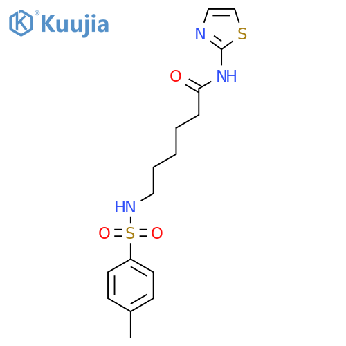 6-(4-methylbenzenesulfonamido)-N-(1,3-thiazol-2-yl)hexanamide structure