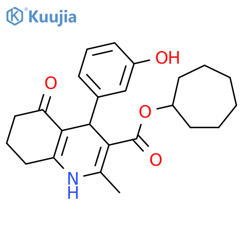 <br>cycloheptyl 4-(3-hydroxyphenyl)-2-methyl-5-oxo-1,4,5,6,7,8-hexahydro-3-quin olinecarboxylate structure