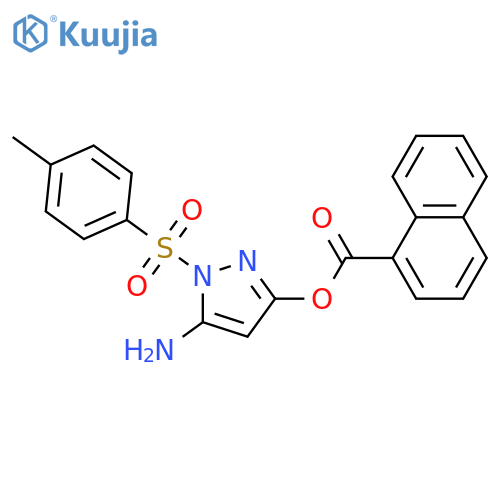 5-amino-1-(4-methylbenzenesulfonyl)-1H-pyrazol-3-yl naphthalene-1-carboxylate structure