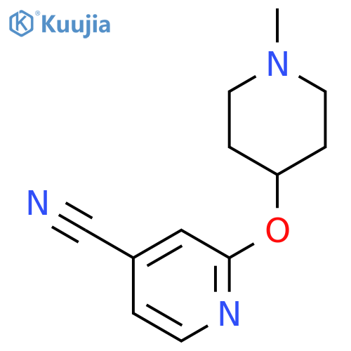 2-(1-methylpiperidin-4-yl)oxypyridine-4-carbonitrile structure