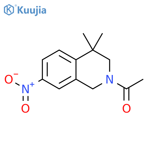 1-(4,4-dimethyl-7-nitro-3,4-dihydro-1H-isoquinolin-2-yl)ethanone structure