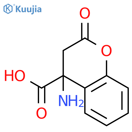 2H-1-Benzopyran-4-carboxylicacid, 4-amino-3,4-dihydro-2-oxo-, (-)- structure