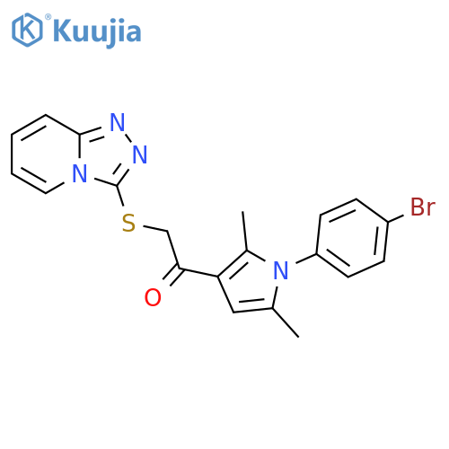 1-1-(4-bromophenyl)-2,5-dimethyl-1H-pyrrol-3-yl-2-{1,2,4triazolo4,3-apyridin-3-ylsulfanyl}ethan-1-one structure