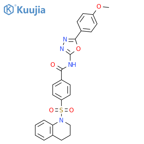 N-5-(4-methoxyphenyl)-1,3,4-oxadiazol-2-yl-4-(1,2,3,4-tetrahydroquinoline-1-sulfonyl)benzamide structure