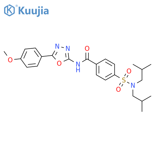 4-bis(2-methylpropyl)sulfamoyl-N-5-(4-methoxyphenyl)-1,3,4-oxadiazol-2-ylbenzamide structure