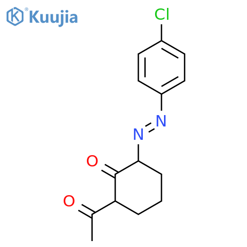 CYCLOHEXANONE, 2-ACETYL-6-[(4-CHLOROPHENYL)AZO]- structure
