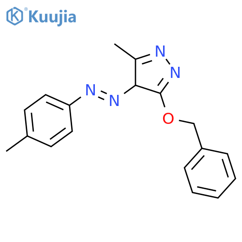 4H-PYRAZOLE, 3-METHYL-4-[(4-METHYLPHENYL)AZO]-5-(PHENYLMETHOXY)- structure