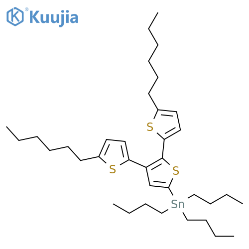 Stannane, tributyl(5,5''-dihexyl[2,2':3',2''-terthiophen]-5'-yl)- structure