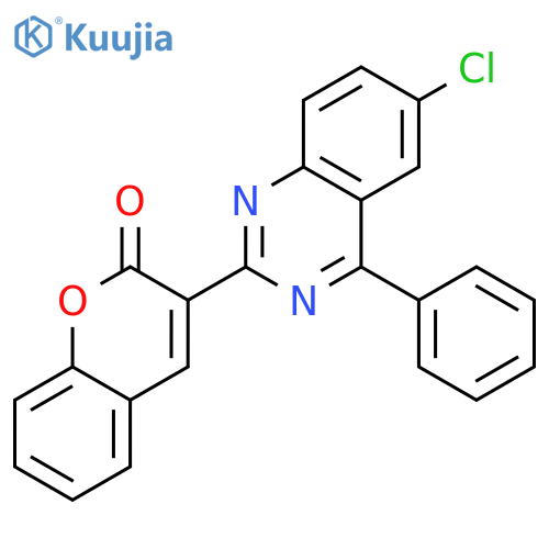 2H-1-BENZOPYRAN-2-ONE, 3-(6-CHLORO-4-PHENYL-2-QUINAZOLINYL)- structure