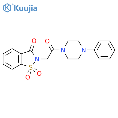 2-2-oxo-2-(4-phenylpiperazin-1-yl)ethyl-2,3-dihydro-1lambda6,2-benzothiazole-1,1,3-trione structure