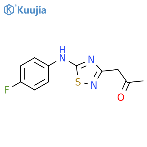 1-(5-((4-fluorophenyl)amino)-1,2,4-thiadiazol-3-yl)propan-2-one structure