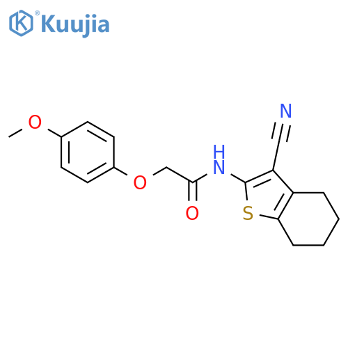 <br>N-(3-cyano-4,5,6,7-tetrahydro-1-benzothien-2-yl)-2-(4-methoxyphenoxy)acetam ide structure