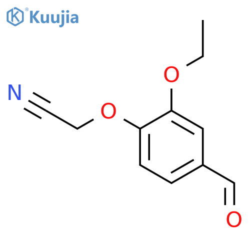 (2-ethoxy-4-formylphenoxy)acetonitrile structure