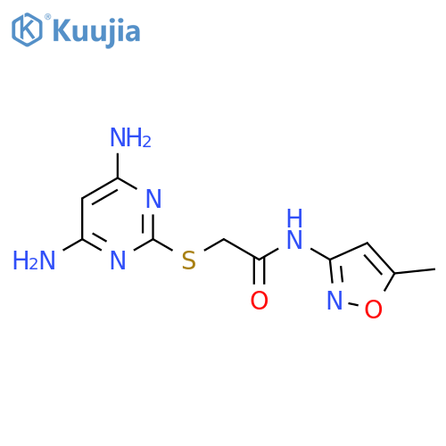 2-(4,6-diaminopyrimidin-2-yl)sulfanyl-N-(5-methyl-1,2-oxazol-3-yl)acetamide structure
