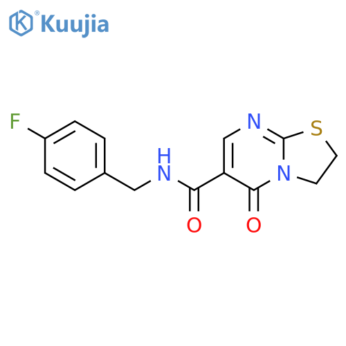 N-(4-fluorophenyl)methyl-5-oxo-2H,3H,5H-1,3thiazolo3,2-apyrimidine-6-carboxamide structure