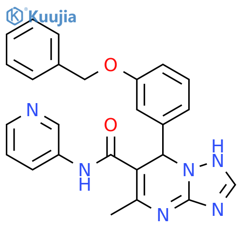 7-3-(benzyloxy)phenyl-5-methyl-N-(pyridin-3-yl)-4H,7H-1,2,4triazolo1,5-apyrimidine-6-carboxamide structure