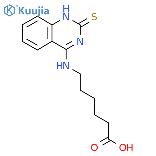 6-(2-sulfanylidene-1,2-dihydroquinazolin-4-yl)aminohexanoic acid structure