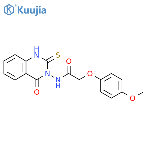 2-(4-methoxyphenoxy)-N-(4-oxo-2-sulfanylidene-1,2,3,4-tetrahydroquinazolin-3-yl)acetamide structure