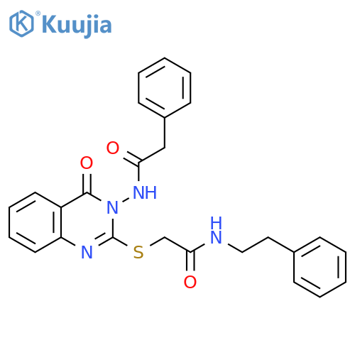 2-{4-oxo-3-(2-phenylacetamido)-3,4-dihydroquinazolin-2-ylsulfanyl}-N-(2-phenylethyl)acetamide structure