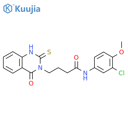N-(3-chloro-4-methoxyphenyl)-4-(4-oxo-2-sulfanylidene-1,2,3,4-tetrahydroquinazolin-3-yl)butanamide structure
