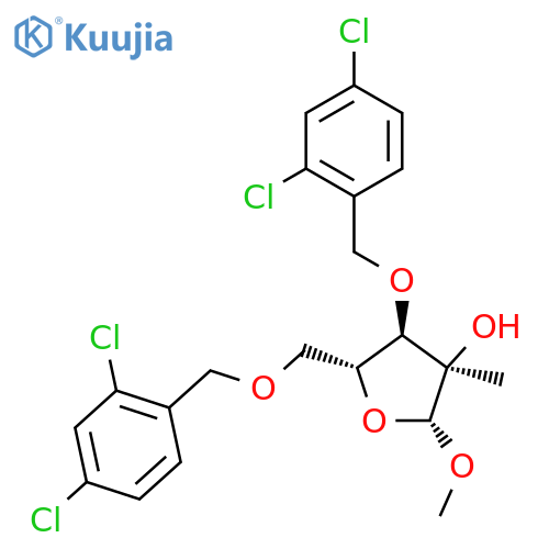 Methyl 3,5-di-O-(2,4-dichlorobenzyl)-2-C-methyl-a-D-ribofuranoside structure
