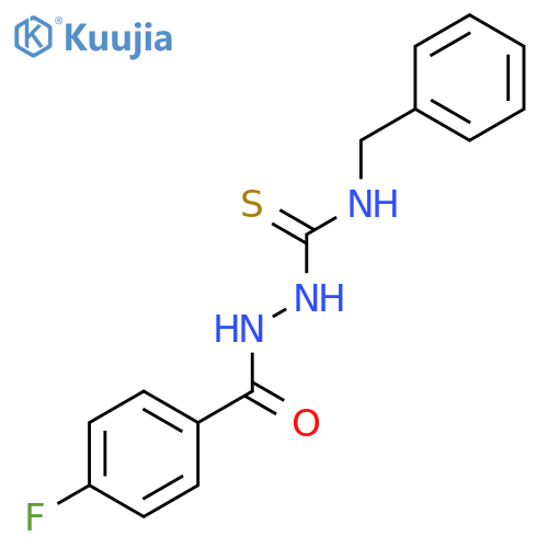Benzoic acid, 4-fluoro-, 2-[[(phenylmethyl)amino]thioxomethyl]hydrazide structure