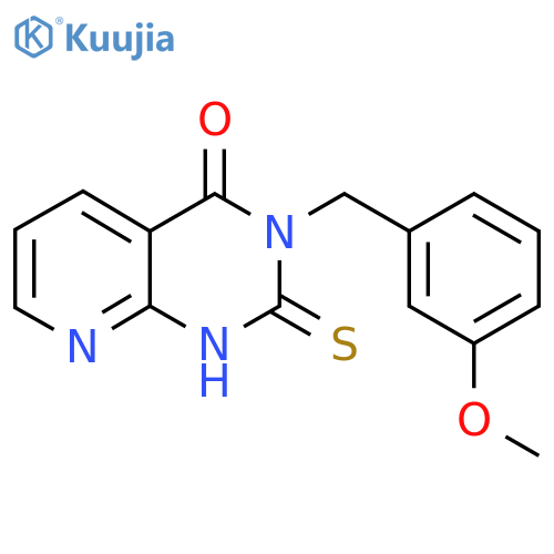 3-(3-methoxyphenyl)methyl-2-sulfanylidene-1H,2H,3H,4H-pyrido2,3-dpyrimidin-4-one structure