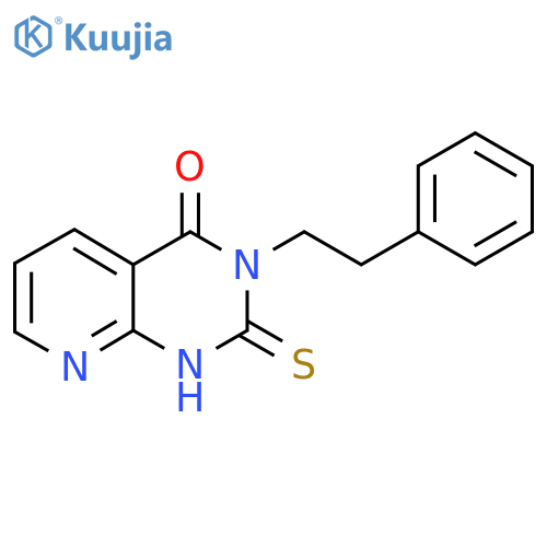 3-(2-phenylethyl)-2-sulfanylidene-1H,2H,3H,4H-pyrido2,3-dpyrimidin-4-one structure