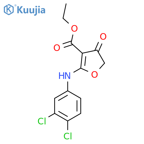 Ethyl 2-((3,4-dichlorophenyl)amino)-5-oxo-3-oxolenecarboxylate structure