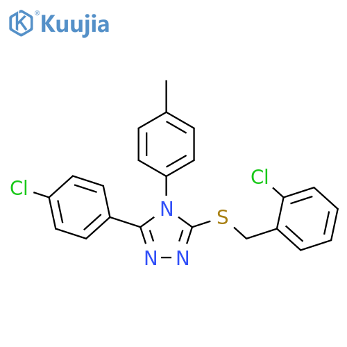3-((2-Chlorobenzyl)thio)-5-(4-chlorophenyl)-4-(p-tolyl)-4H-1,2,4-triazole structure