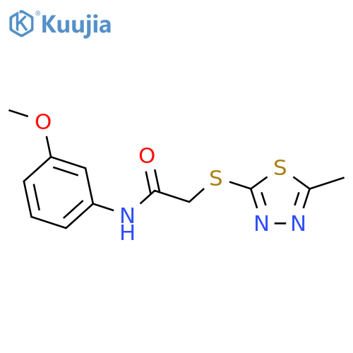 N-(3-methoxyphenyl)-2-(5-methyl-1,3,4-thiadiazol-2-yl)sulfanylacetamide structure