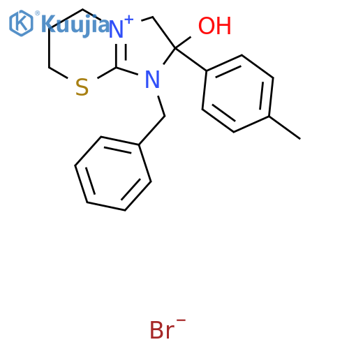 1-benzyl-2-hydroxy-2-(4-methylphenyl)-2H,3H,5H,6H,7H-imidazo2,1-b1,3thiazin-1-ium bromide structure