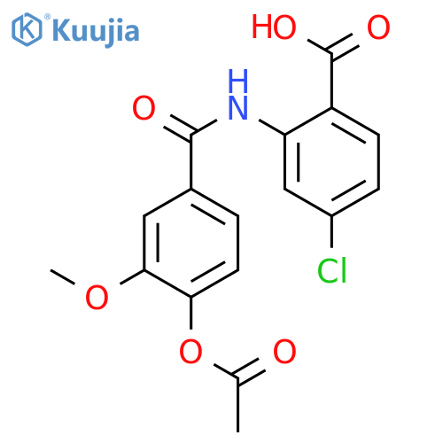 BENZOIC ACID, 2-[[4-(ACETYLOXY)-3-METHOXYBENZOYL]AMINO]-4-CHLORO- structure
