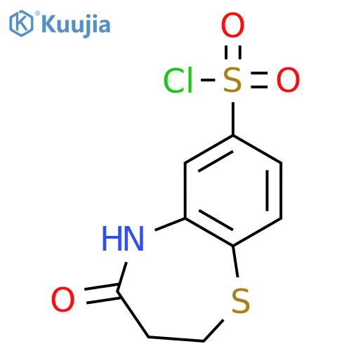 4-Oxo-2,3,4,5-tetrahydrobenzob1,4thiazepine-7-sulfonyl chloride structure