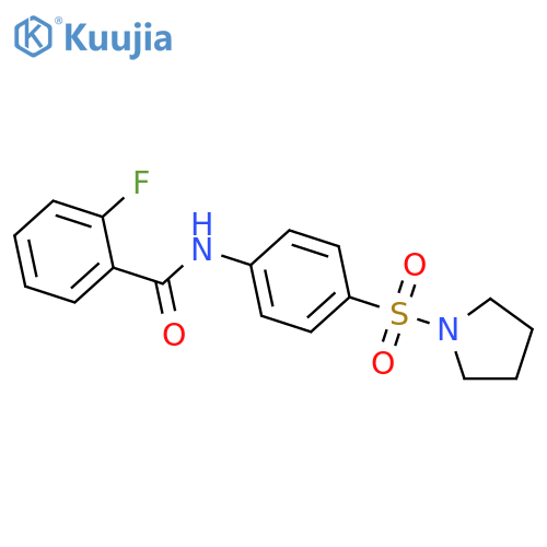 2-fluoro-N-[4-(1-pyrrolidinylsulfonyl)phenyl]benzamide structure