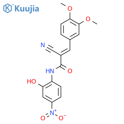 2-cyano-3-(3,4-dimethoxyphenyl)-N-(2-hydroxy-4-nitrophenyl)prop-2-enamide structure