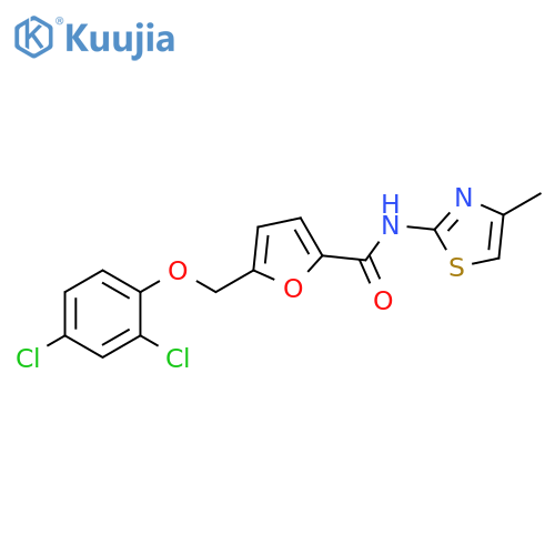 5-[(2,4-dichlorophenoxy)methyl]-N-(4-methyl-1,3-thiazol-2-yl)furan-2-carboxamide structure