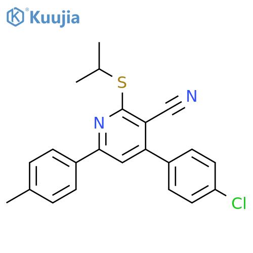 4-(4-Chloro-phenyl)-2-isopropylsulfanyl-6-p-tolyl-nicotinonitrile structure