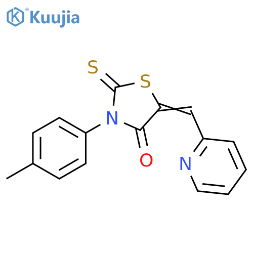 (5Z)-3-(4-methylphenyl)-5-(pyridin-2-yl)methylidene-2-sulfanylidene-1,3-thiazolidin-4-one structure
