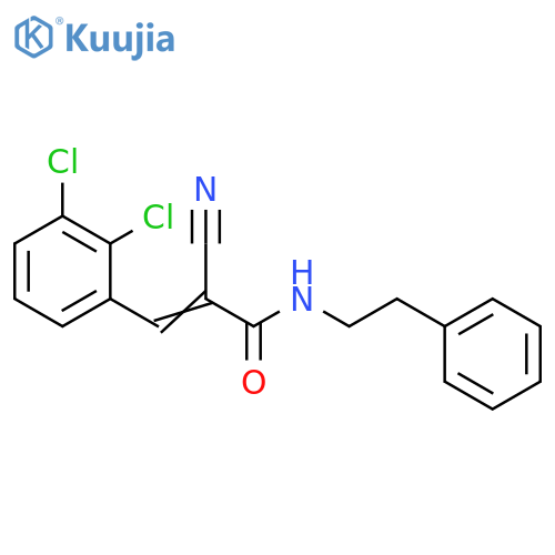 2-cyano-3-(2,3-dichlorophenyl)-N-(2-phenylethyl)p rop-2-enamide structure