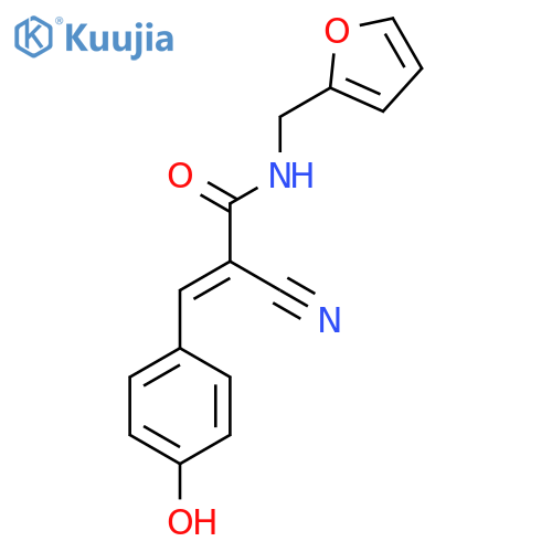 2-cyano-N-(furan-2-yl)methyl-3-(4-hydroxyphenyl)prop-2-enamide structure