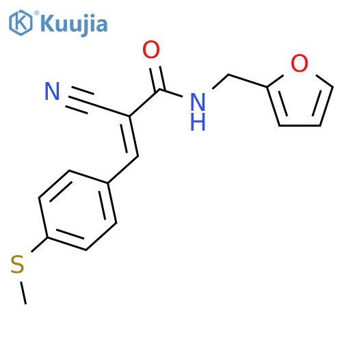 (2E)-2-cyano-N-(2-furylmethyl)-3-[4-(methylthio)phenyl]acrylamide structure