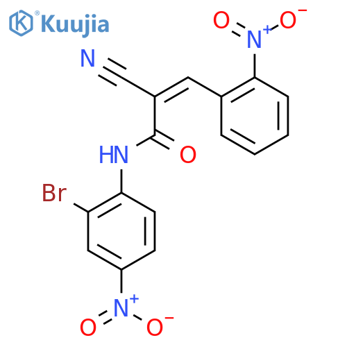 (Z)-N-(2-Bromo-4-nitrophenyl)-2-cyano-3-(2-nitrophenyl)prop-2-enamide structure