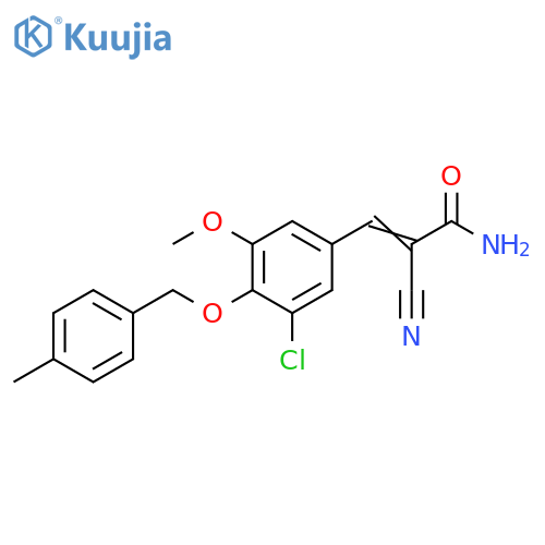 3-[3-Chloro-5-methoxy-4-[(4-methylphenyl)methoxy]phenyl]-2-cyano-2-propenamide structure