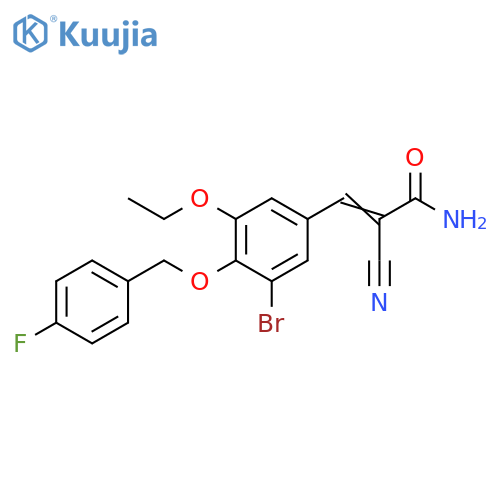 3-[3-Bromo-5-ethoxy-4-[(4-fluorophenyl)methoxy]phenyl]-2-cyano-2-propenamide structure