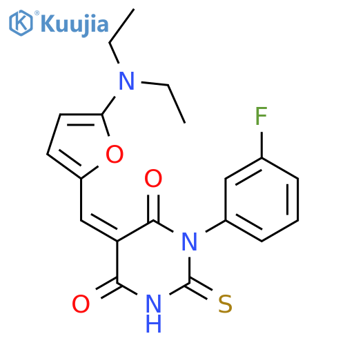 4,6(1H,5H)-Pyrimidinedione,5-[[5-(diethylamino)-2-furanyl]methylene]-1-(3-fluorophenyl)dihydro-2-thioxo- structure